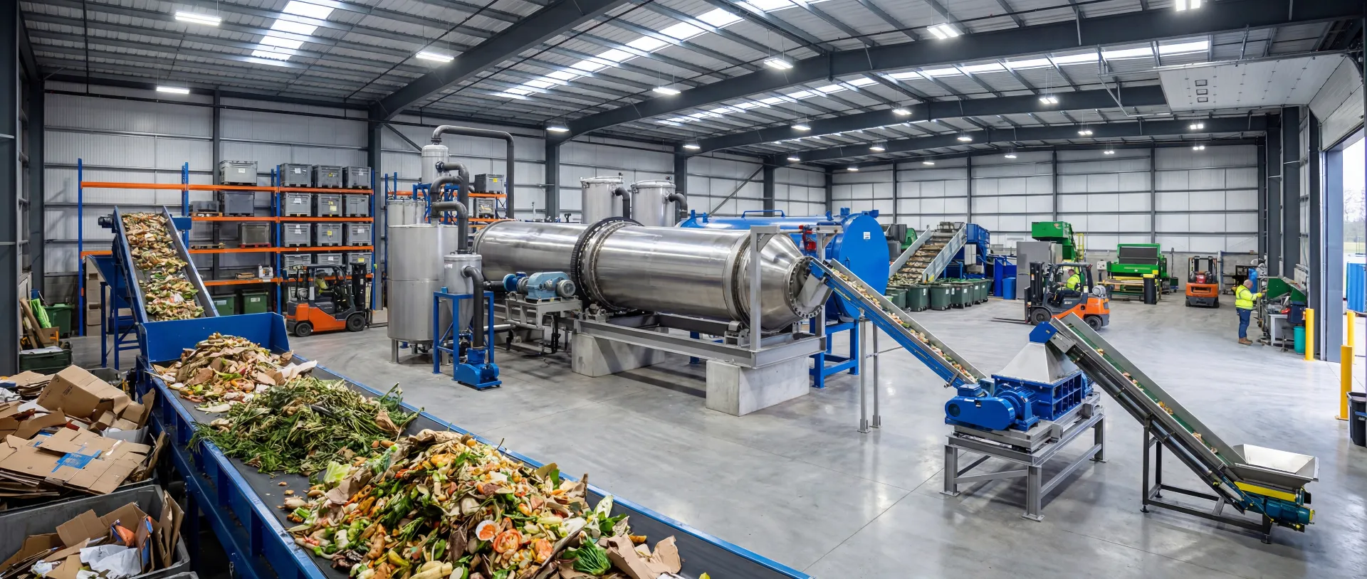 A Waste Magic reactor and loading line inside a processing hall