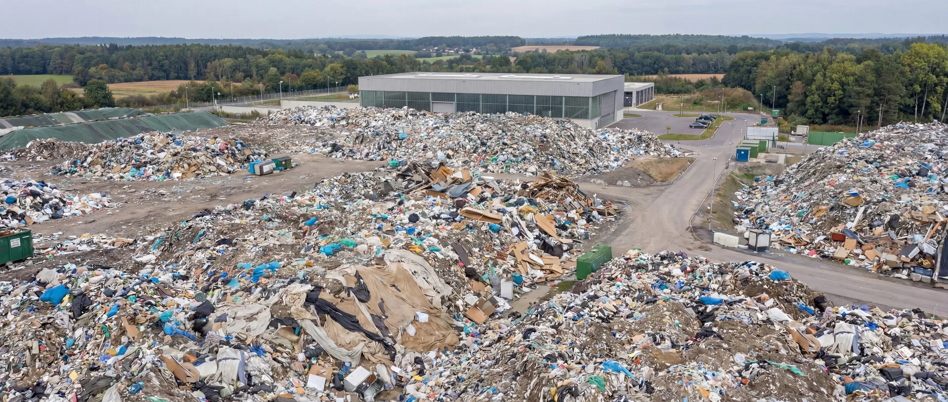 Aerial view of a legacy landfill