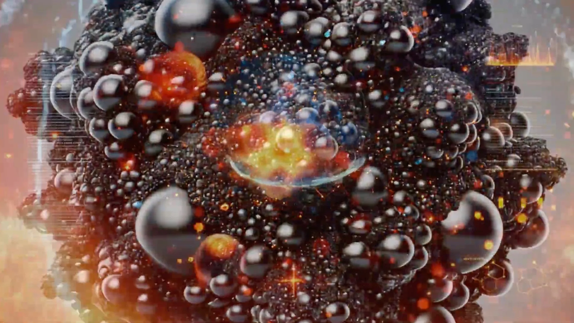 Molecular breakdown into carbon