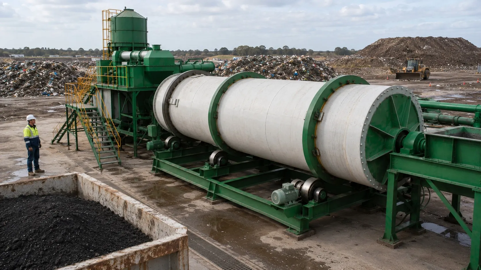 A containerised Waste Magic unit installed at a landfill site