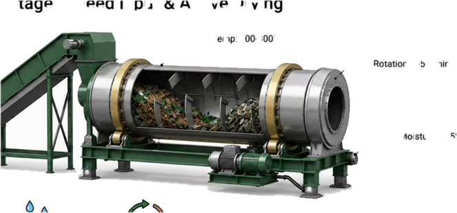 Rotary dryer with feed conveyor